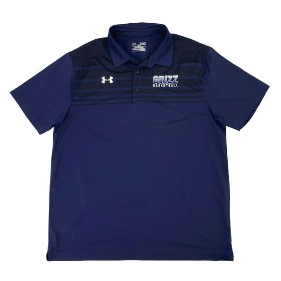 Grizz Basketball Polo Shirt Men's Size XL Blue UA Victor Quick Dry Under Armour - Picture 1 of 9
